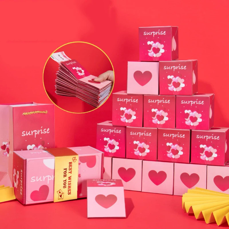 12ks/setk prekvapenie darčekov box kreatívny pop -out box Unikátny odrazový krabicový box luxus pre najlepšie narodeniny výročie Valentine