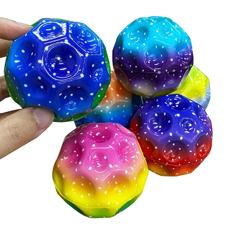 12ks Užitočná diera lopta Soft Gravity Gum Gum Bounce Ball Toy Extreme High Strucing Balls Outdoor Games Sport proti stresu guľa