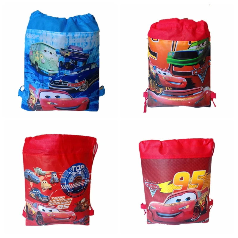 12ks Vysoko kvalitné Disney Cars Lightning McQueen Téme tašky pre deti pre deti Narodeniny Nonotykované šnúrky Darčekové tašky Školské tašky