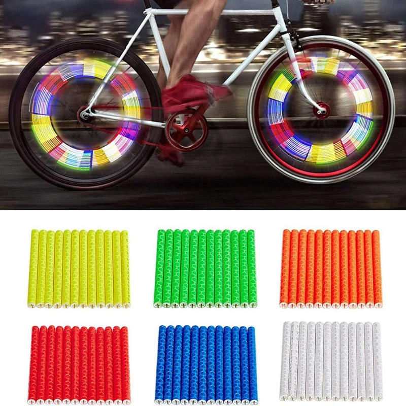 12ksové bicykle Hovorca kolesa Reflexná nálepka Farebná trubica Výstraha Bezpečnostné svetlo DIY cyklovanie reflektorov reflexná bezpečnostná súprava