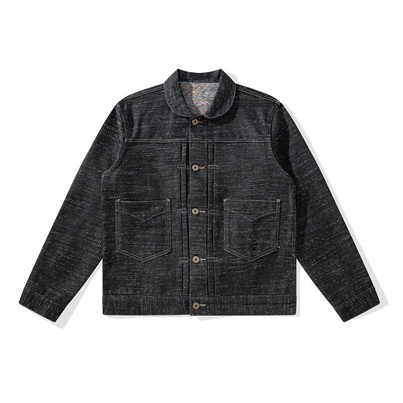 12oz dúhový selvedge džínsový bunda Men Vintage Scalvage Jeans Bunda pre mužov farebné džínsové džínsové bunda Vysoko kvalitný mužský kabát