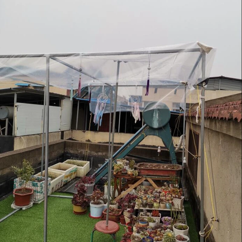 12s priehľadná dažďová odolnosť v oblasti dažďov domáca záhrada PE Film Cover Outdoor Courtyard Balkón Nepremokavá plachta