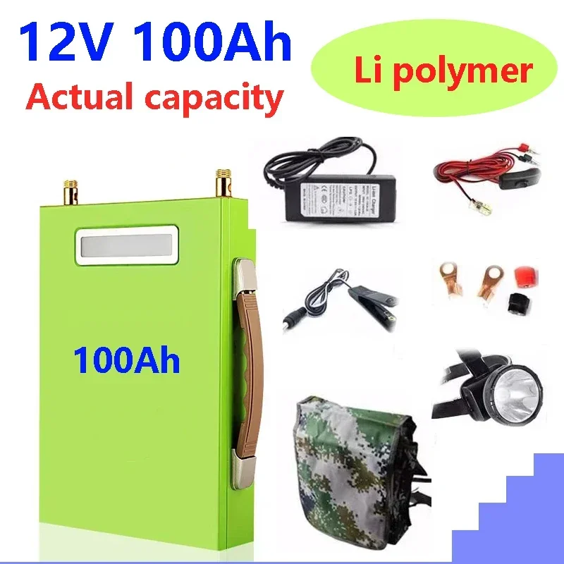 12V 100 AHLIMITNÁ BATÉRIA PREPRAVNÁ Elektrálna stanica Solárna energia Generácia batérie DC Outdoor Camping Power + Doprava zdarma