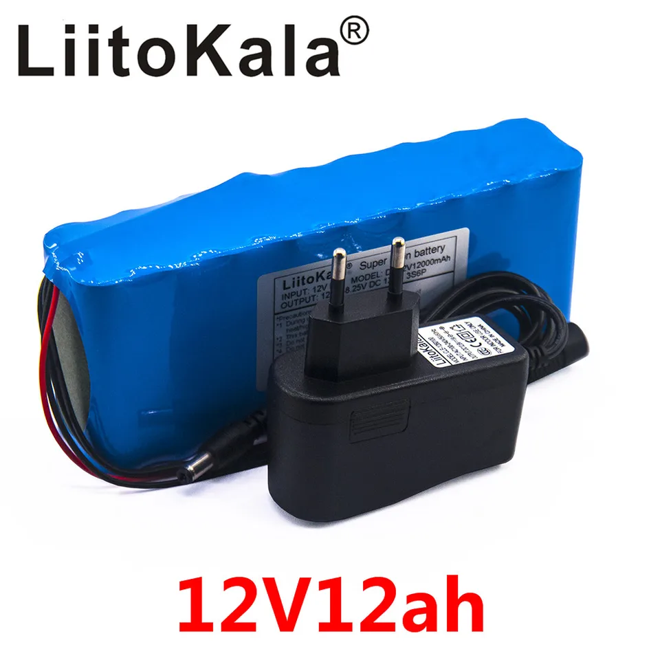 12V 12AH batérie fotoaparát fotoaparát batéria lítium -iónová nabíjačka prepracovaná EL, BMS BICICLETA EL CTRICA DE +12,6V 1A Nabíjačka
