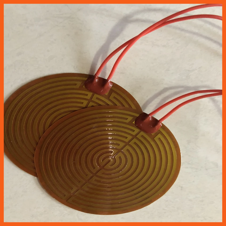 12V 150 W.24V 240W 220 mm okrúhle eletrické PI Polyimidové ohrievacie vykurovacie podložky pre 3D tlačiareň