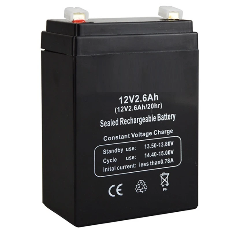 12V 2,6Ah batéria 12v2.6ah pre deti hračky pre hračky pre detský nosič zálohovanie napájacieho stola LED svetlo akumulátor olovo akumulátora Výmena nového