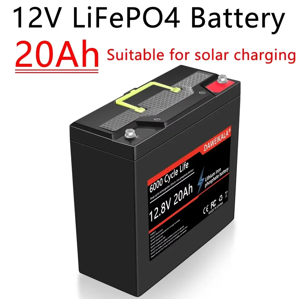 12V 20AH lítium batérie LIFEPO4 Deepcycle Nabíjateľná batéria s 20A BMS pre slnečnú hračku pre morské ryby veternej energie