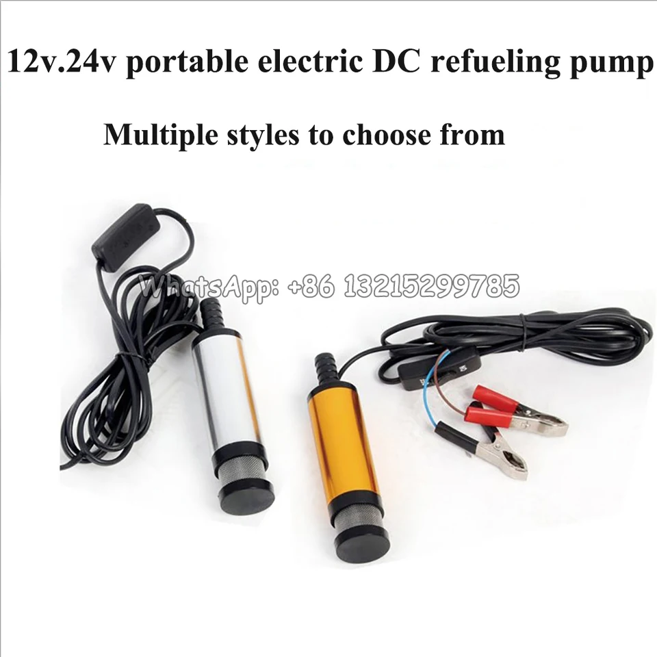 12V/24 V 38 mm prenos elektrického paliva Čerpadlo Vodná paliva Olej Monferbilné čerpadlo s svorkami alebo napaľovacou vodou z cigariet.