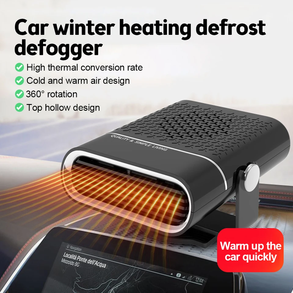 12V/24 V Elektrický ohrievací ohrievač prenosný prenosný rýchly ohrev Ventilátor okna Činné sklo Defogovanie Foggy Screen Screen Ventilátor