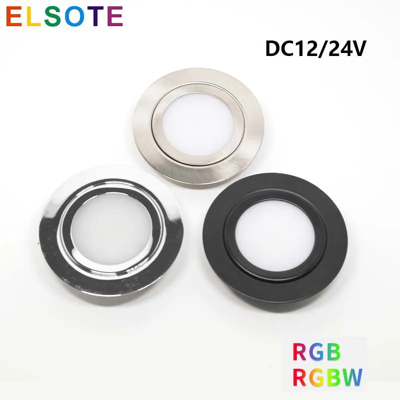 12V 24 V LED Downlight 3W Stropné zapustené okrúhly panel Light IP52 Stlmiteľné RGBW Spotlight Indoor osvetľovacia skrinka obývacia izba RVS