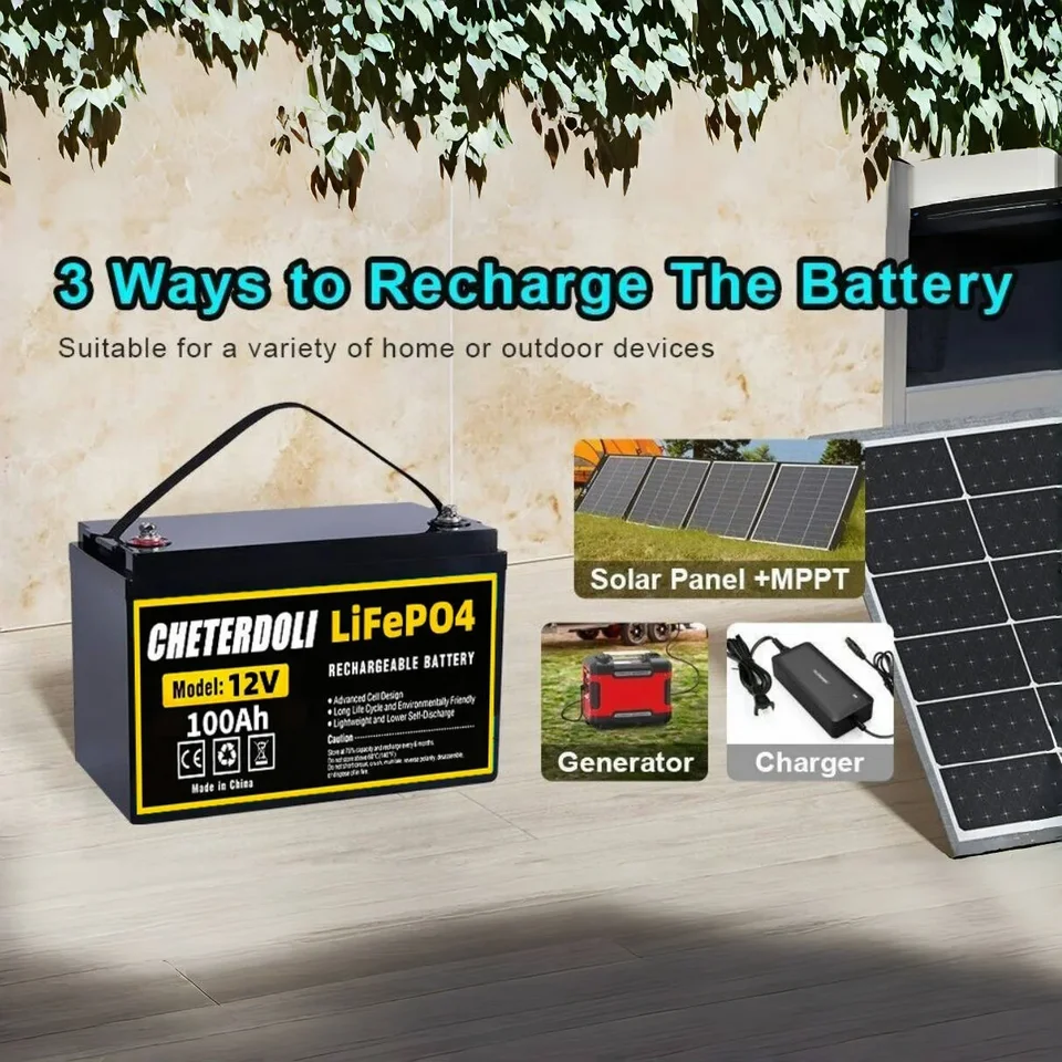 12V 24V 100AH ​​200AH 300AH LIFEPO4 Vstavané BMS Littium Ironfosfátové bunky pre RV Campers Golf Cart Solar Storage
