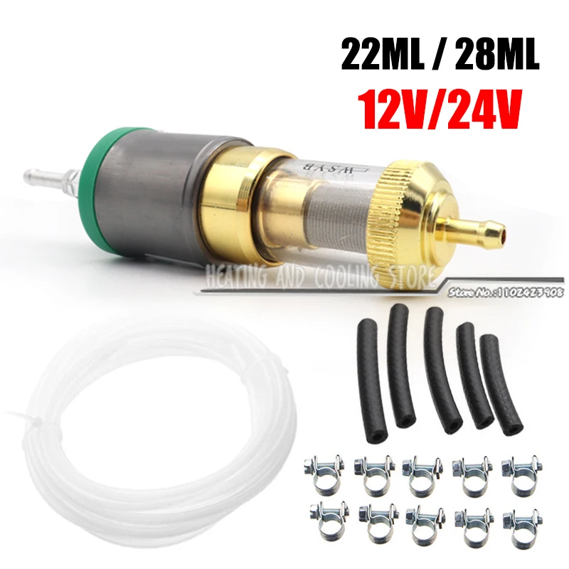 12V/24V 22 ml/28 ml upgradt na auto Ultra-nízko ohrievač palivového čerpadla Hadica Hades Hades Sada pre EbersPacher Auto vzduchové parkovacie čerpadlo