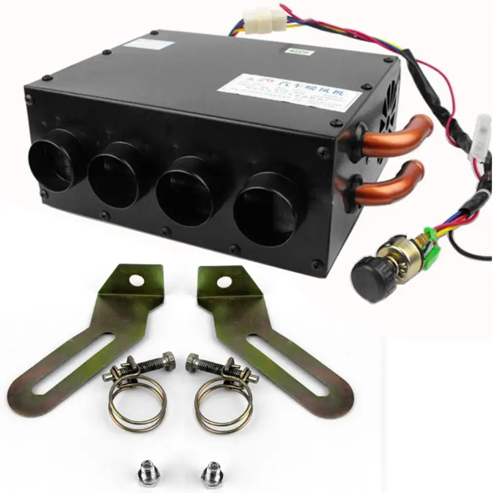 12V/ 24V 4 otvor prenosné vozidlo Vozidlo Vykurovanie chladiaceho ohrievača odmrazovania demister 80W pre RV člnské vozidlá príves