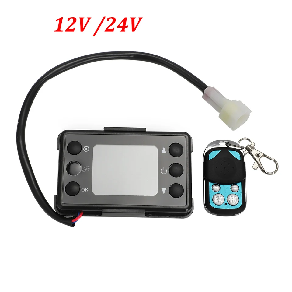 12V/24V 4 tlačidlá Diesels Diesels Air Ohrievač LCD Monitor prepínač LCD Display Monitor prepínač+diaľkový ovládač pre Eberspacher Webasto