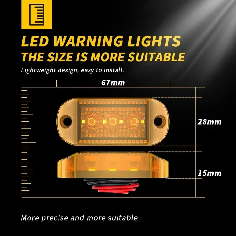 12V 24V LED SIGNAL SIGNALE LIVETY SVETLO SVETLÁ SVETLÁ SILA PRE TRAILER TRAILER Van Lights viacfarebné svetlá odolné automatické diely