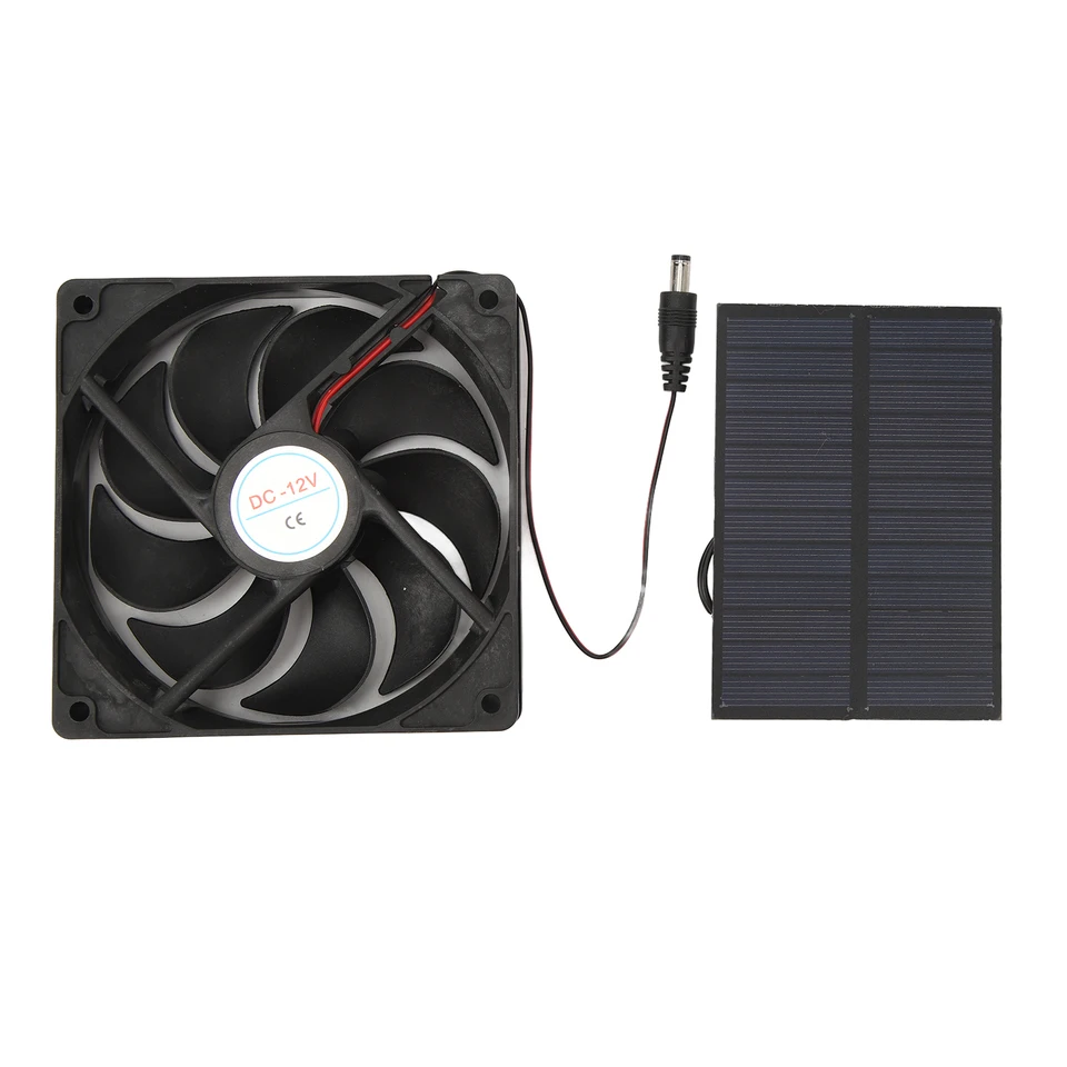 12V 3W Outdoor solárne panelové ventilátorové súprava Monocrystalline Silikon pre RV Caravans Camppers Toalety Pet House Domes