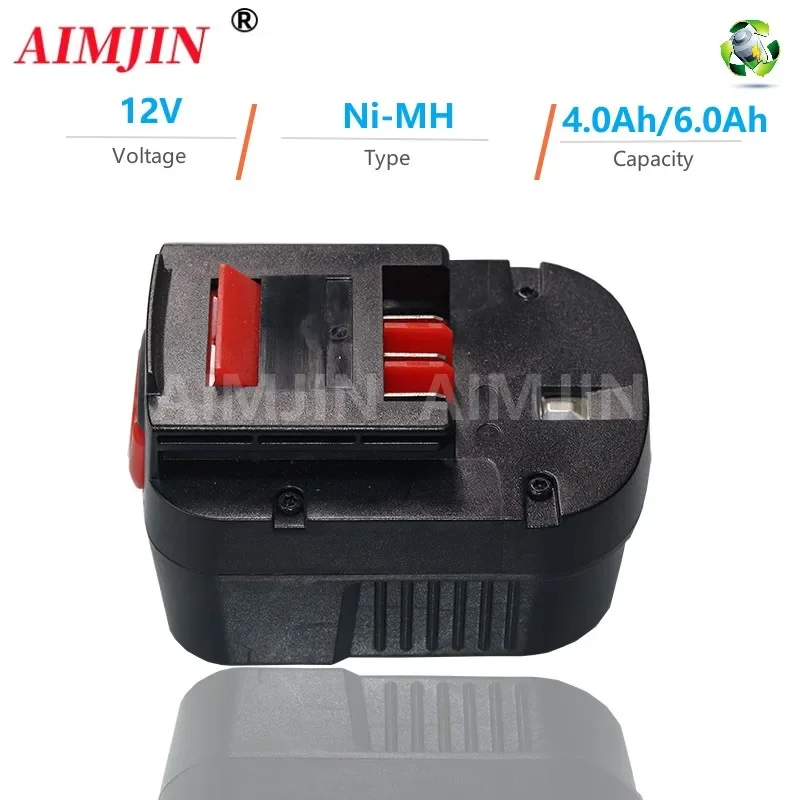 12V 4.0/6.0AH pre batériu Electric Tool Black & Decker A12 A12EX FSB12 FS120B A1712 HP12K HP12 vymenený výmena batérie NI-MH