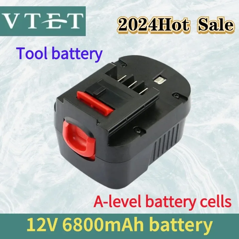 12V 6800 mAh Nabíjateľná batéria nástroja pre Black & Decker HP12K HP12 A12 A12EX FSB12 FS120B A1712 NI-MH Výmena vŕtacej batérie