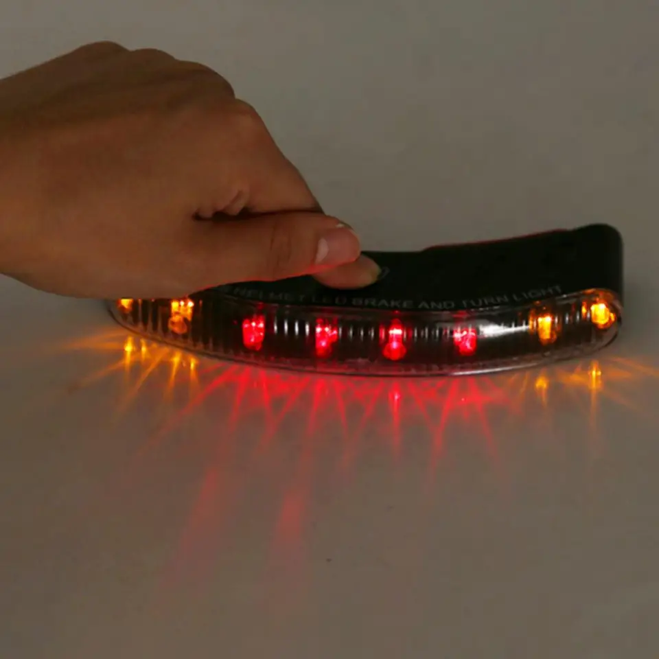 12V 8 LED motocyklová prilba Light Witerproof Bike Helma Night Výstraha LED LED LIGHT Svetlo zadná zadná žiarovka Zadná žiarovka Zadná zadná žiarovka