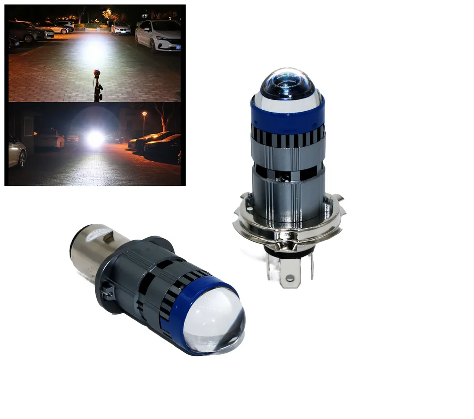 12V-BA20D H4 LED MINI MINI PROJECTOR Objektív žiarovky s objektívom pre motocykel DRL 6000LM HI/LO BEAM XENON WHITE