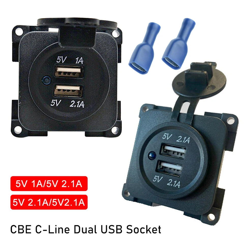 12V CBE C-Line Dual Double USB Socket Modul Charger nabíjačku Campervan Caravan Motorhome CAR nabíjacie jednotky