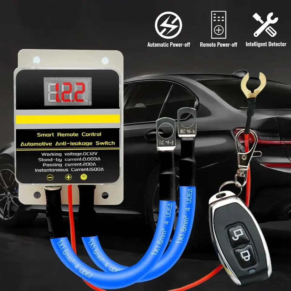 12V Cutoff Switch Cutoff prepínač bez bezdrôtového ovládania diaľkového ovládača odpojte batériu relé s LED displejom Ochrana Universal