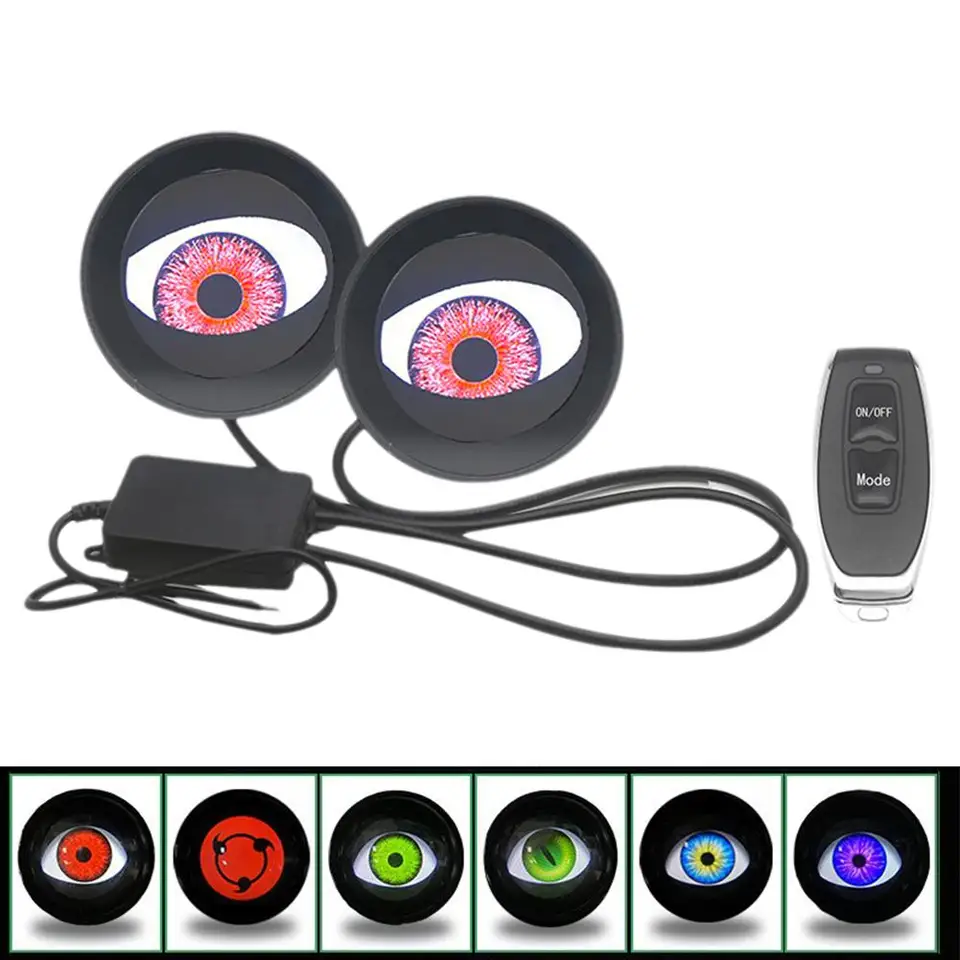 12V Diaľkové ovládacie oči Dynamické diabolské oči LED autá LIGHTS 2 -palcové dodatočné súpravy Zostava svetlometu Automatické príslušenstvo BI LED šošovky