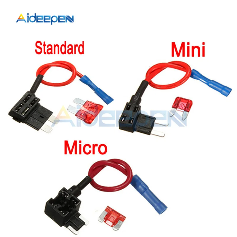 12V držiak poistky Dodržiavanie doplnku adaptéra Micro Mini Standard Ford Apm Apm Auto poistka s 10A Čepeľou poistkou s držiakom s držiakom