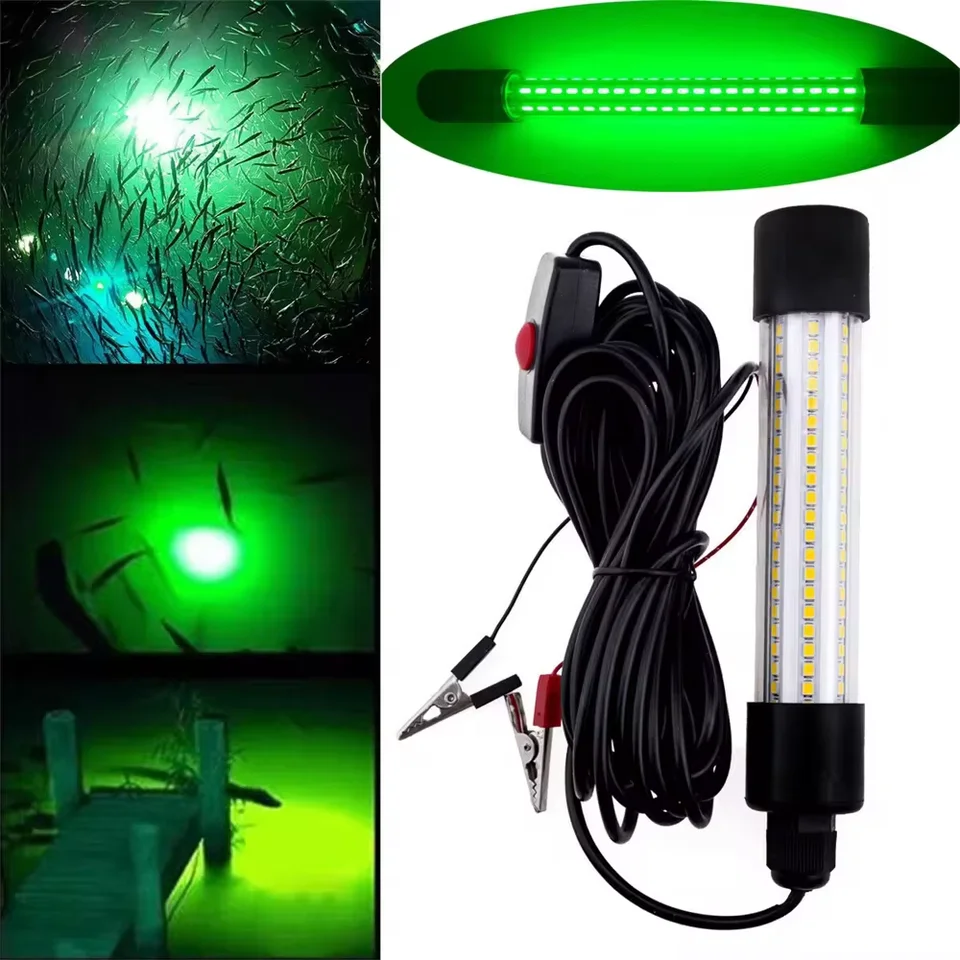12V LED rybárske svetlo 126ks 2835 SMD Vodotesné návnady na ryby lampa priťahujúca návnadu ponorné pod vodou rybárske svetlo