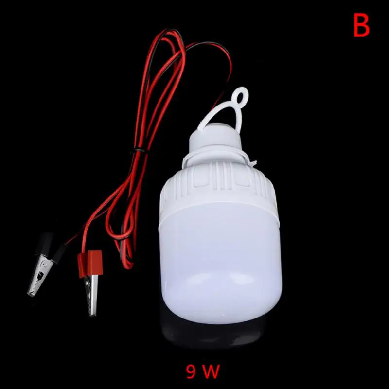 12V LED žiarovky aligátorové sponky prenosné žiarovky 5/9/15/20/30/40 W vonkajší tábor Stan Night Fishing Závesné svetlo núdzové svetlo