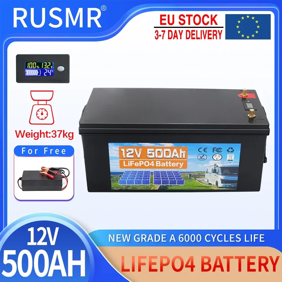 12V LifePO4 batéria 500AH 300AH 200 AH 100AH ​​vstavaná BMS litiumfosfátová fosforečna