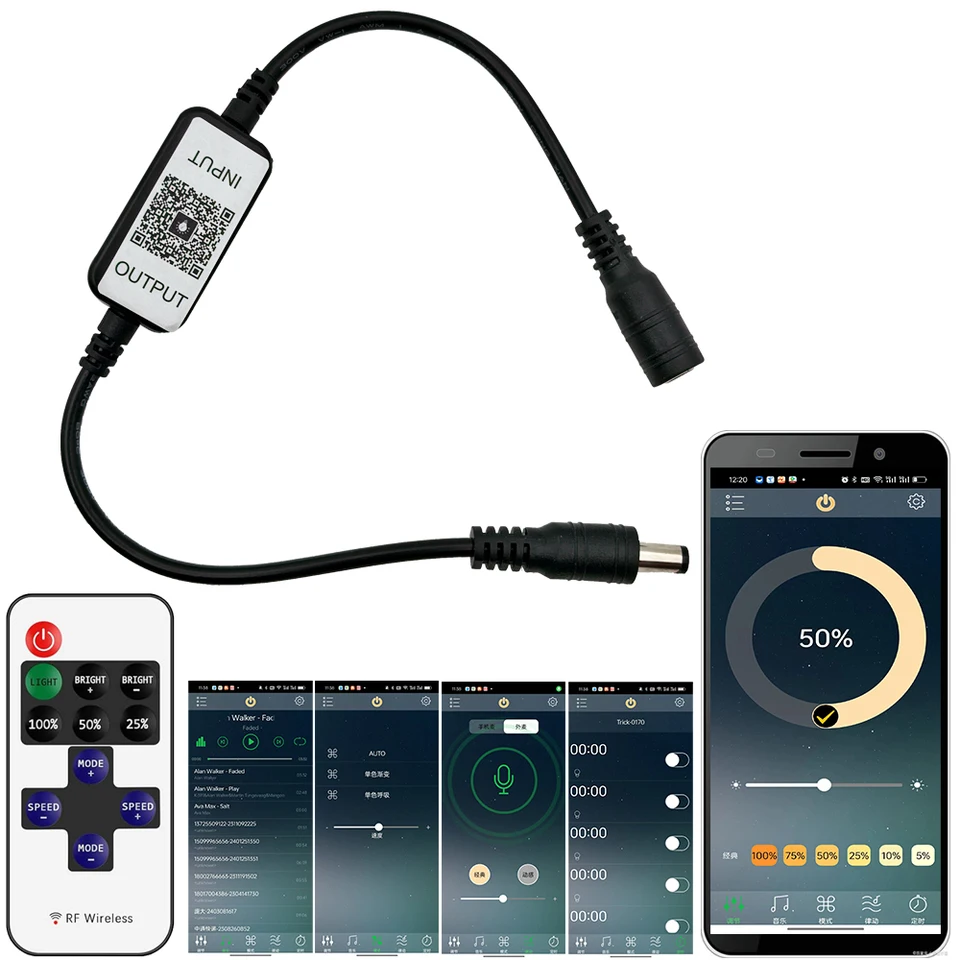 12V Magic Home Mini Bluetooth LED monochrome ovládač s jedným farebným pásom Mobile Mobile App Control