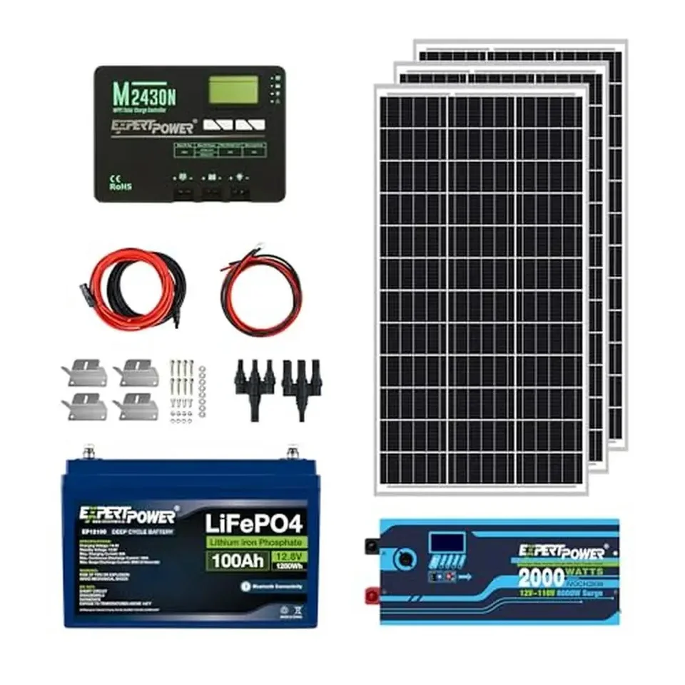 12V mimo slávy solárneho systému LIFEPO4 batéria 100AH ​​300 W Panel 30A MPPT