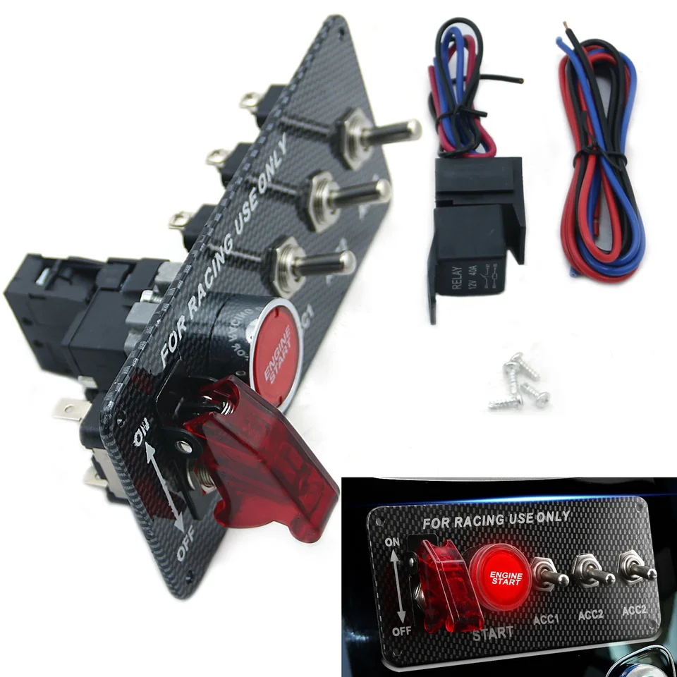 12v napájací prepínač LED prepínača spínač Spínač Panel Motor Štart Tlačidlo Set Tlačidlo Auto Príslušenstvo Univerzálne pre rýchlosť a závodné vozidlo