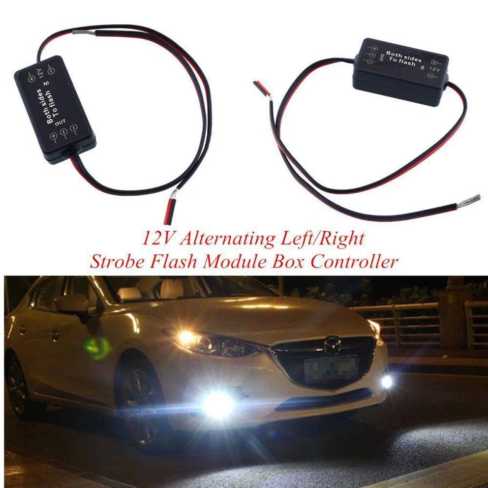 12V obidve blesk do blikania striedavého ľavého/pravého bleskového modulu pre hmlové svetlo LED diódy DRL DRL