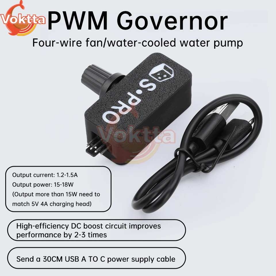 12V PWM Rýchlostný ovládač 4PIN PWM guvernér ventilátora USB napájací napájací napájanie vysokovýkonný regulátor rýchlosti posilňovača DIY chladič