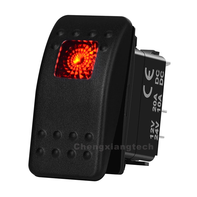 12V SPST DPST Red Rocker Switch Off (ON) OFF OFF OFF WORPREOPT IP68 pre automobil s výmenou Carling ARB ARB