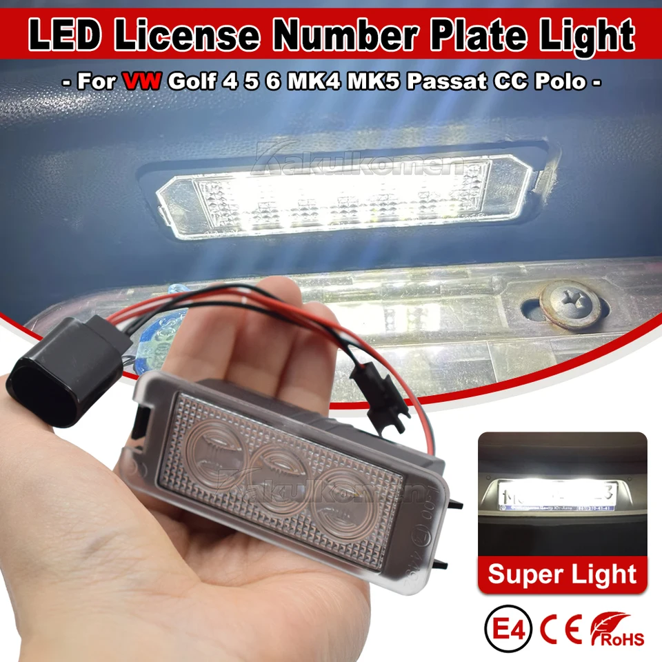 12V Svetlá poznávacia značka pre auto pre sedadlo Škoda Leon Ibiza VW Golf 4 5 6 MK4 MK5 Passat CC Polo Volkswagen LED LAMP Automatické príslušenstvo