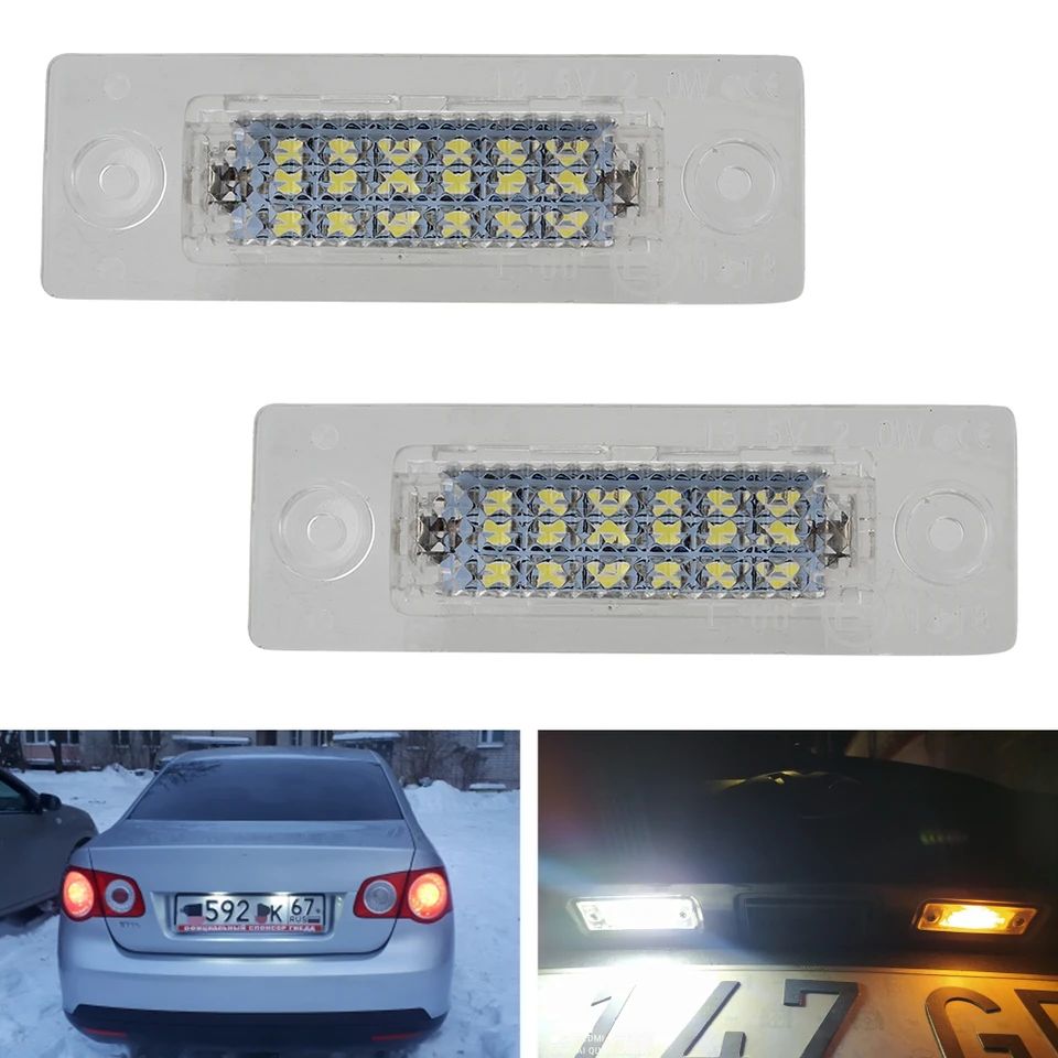 12V Svetlá poznávacia značka pre zadnú lampu LED Canbus Chyba bezplatne automobilové príslušenstvo pre VW Passat Touran Golf Jetta Mk5 T5 Skoda