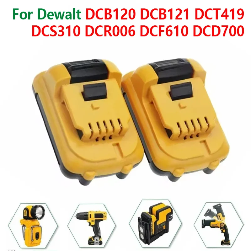 12V Volt maximálna výmena lítium -iónovej batérie za dewalt DCB120 DCB123 DCR006 DCB127 DCB124 DCF805 DCT419 DCT419 Nabíjateľné batérie
