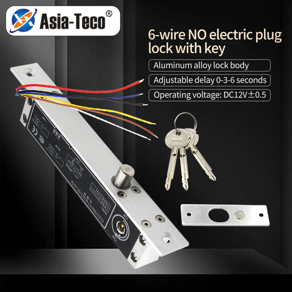 12VDC Elektrický zámok zliatiny Magnetické časové oneskorenie Deadbolt Zlyhanie Zahrnutie skrutky Zamknutia skrutky Elektronický zámok dverí s valcom na kľúč