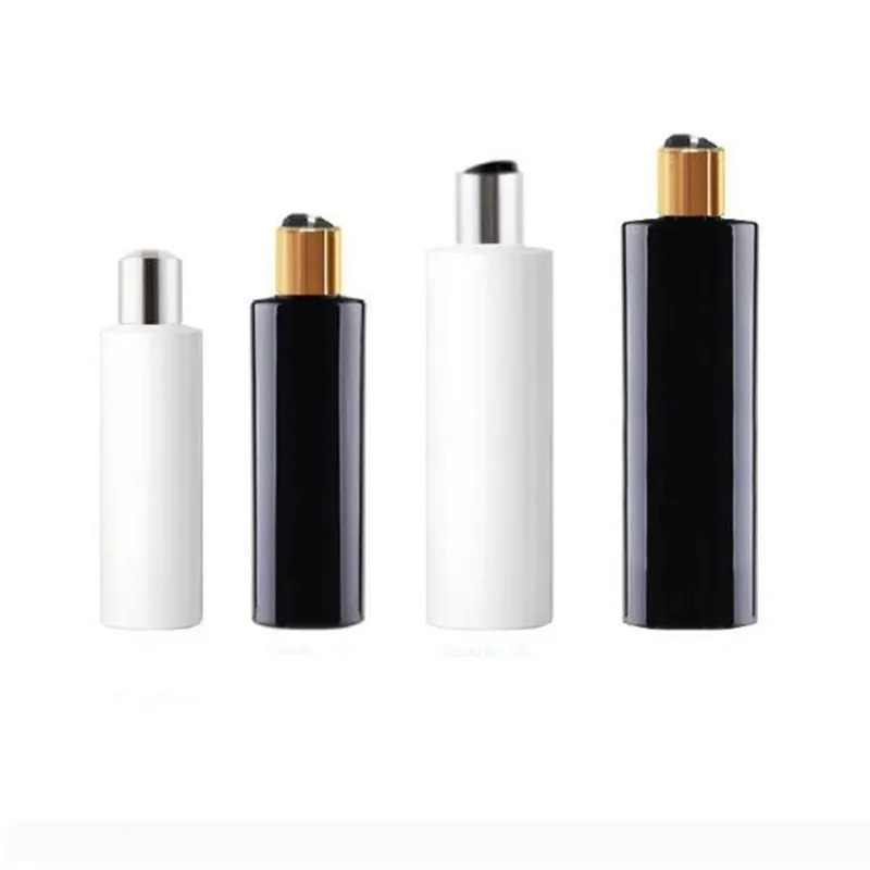 12x 100/150 ml 200 ml 250 ml plastových fliašových nádob na zlaté listové čiapka Šampón Body prania Fľaše Hliníkový disk Horný kryt