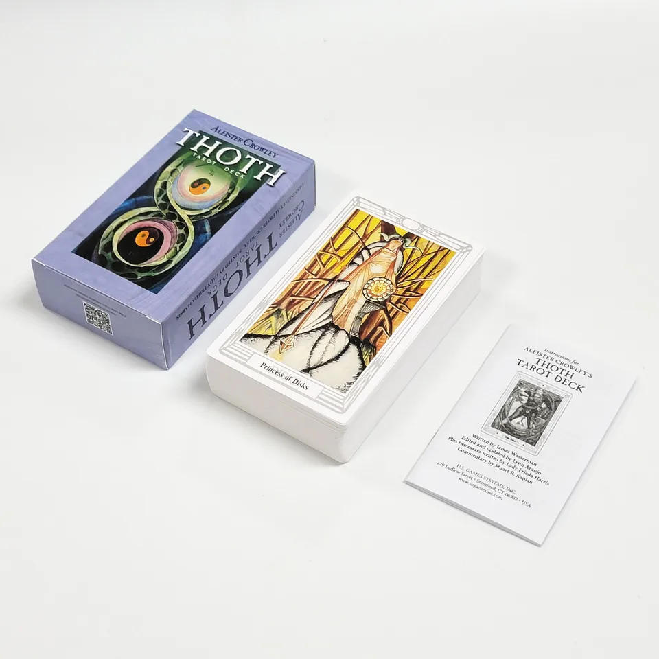 12x7cm Štandardná veľkosť 78ks Alester Crowley Thoth Tarot Deck Cards karty na palube Games pre párty s papierovým príručkou