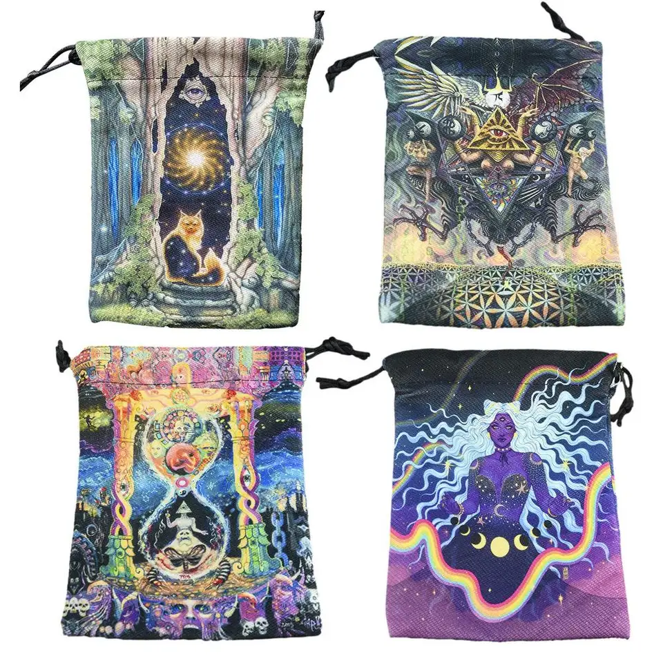 13*18 cm prenosný úložný plášť štvorhra tlačený kompozitný zamatový šnúrkový taška Domáce doplnky Crystal Stone Storage Bag