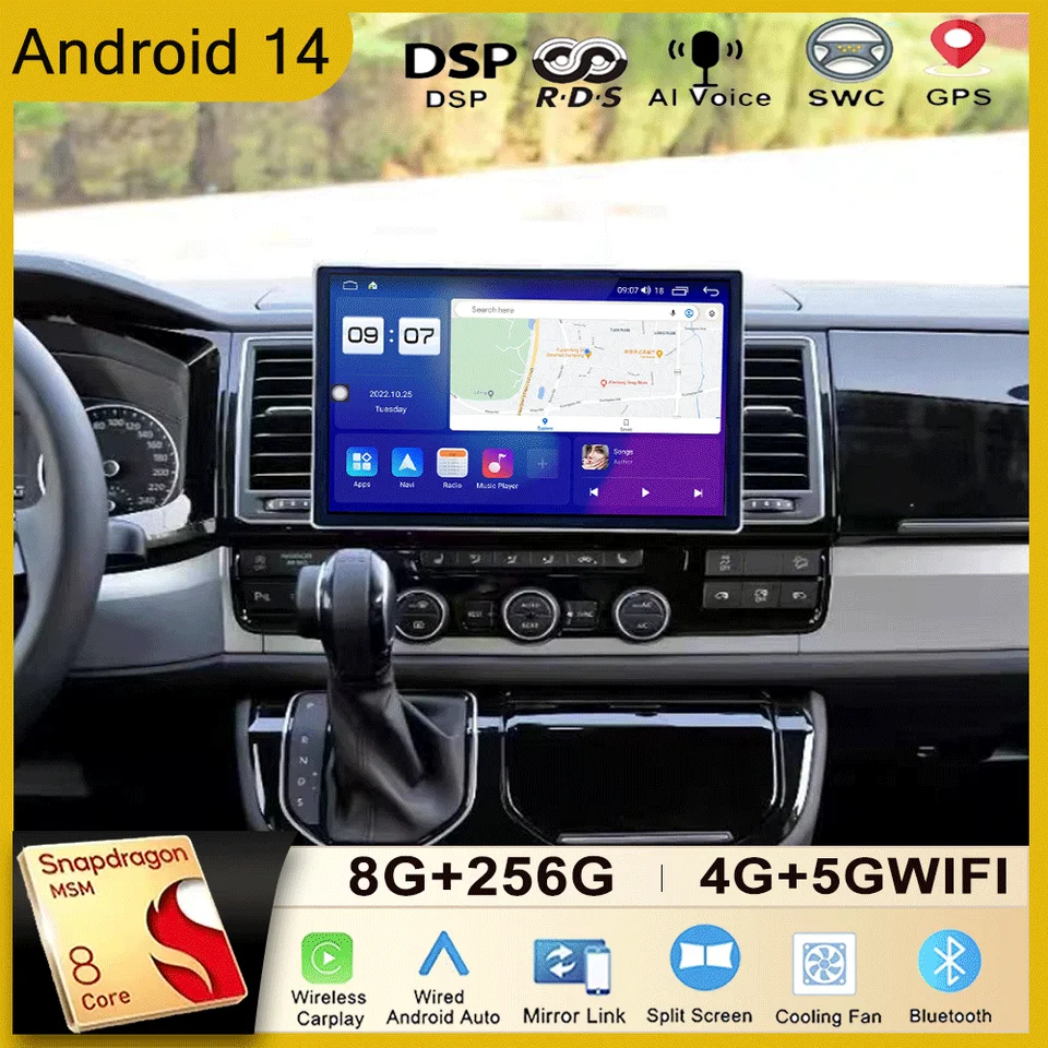 13.1inch dotykovej obrazovky Android 14 pre Volkswagen Caravelle 6 T6.1 T6 2015 - 2020 CAR RADIO RADIOMILIMAL VIDEO Player GPS NAVI WIFI