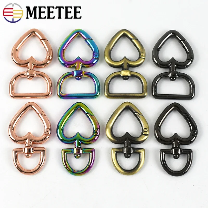 13/20 mm kovové otočné homáre Keychain Keychain srdcový prsteň spúšťací remienok Spúšťací spúšťací spona Spona reťazec