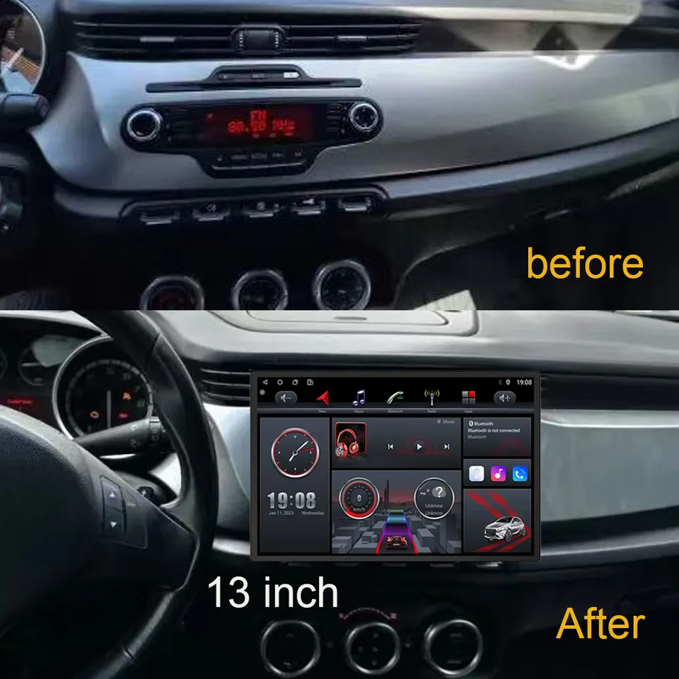13,3 palca Android 14 CAR DVD pre Alfa Romeo Giulietta 2010 - 2014 Radio Multimedia Player GPS navigácia 5G WiFi BT HDR QLED