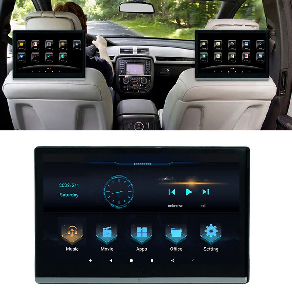13,3 -palcový hlava TV 4K Monitor auta Android 11.0 Multifunkcia Tablet Tablet Touch Screen WiFi/Bluetooth/USB/SD/HDMI In Out FM MP5