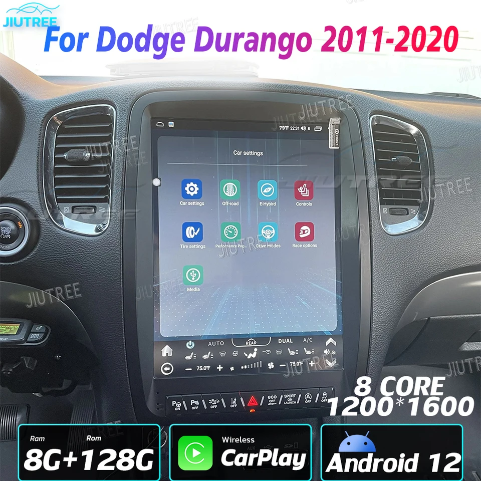 13-palcový Android 12 pre Dodge Durango 2011-2020 CAR Radio Tesla Stereo prijímač Autoradio Multimedia Player Navigation Unit