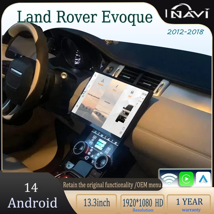 13-palcový Land Rover Evoque L538 si zachováva originálnu ponuku OEM OEM 2012-2018 Android 14 Radio Multimedia Player 2Din CarPlay AC Panel